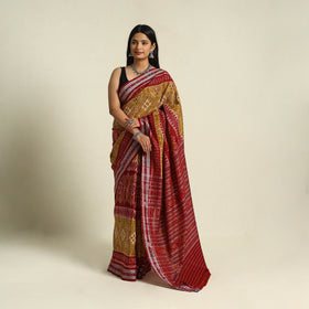  Brown Ikat Handloom Cotton Sambalpuri Saree