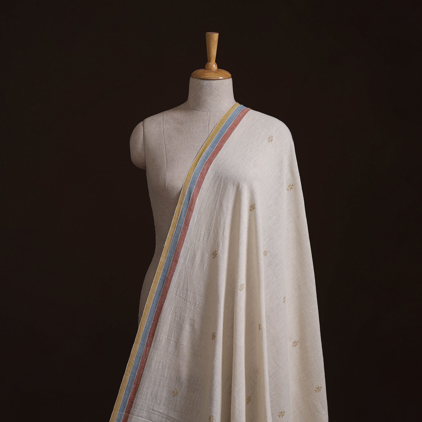 Kutch Organic Kala Cotton Pure Handwoven Buti Fabric 05