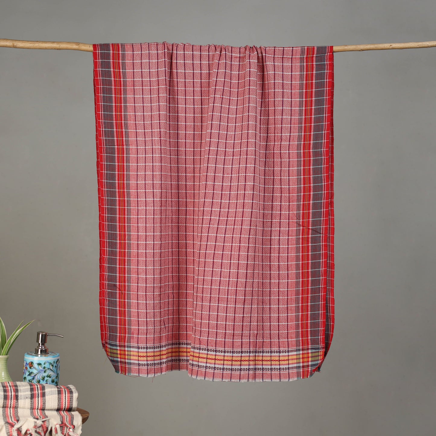 Pure Handloom Fine Cotton Checks Bath Towel 49