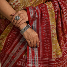  Brown Ikat Handloom Cotton Sambalpuri Saree