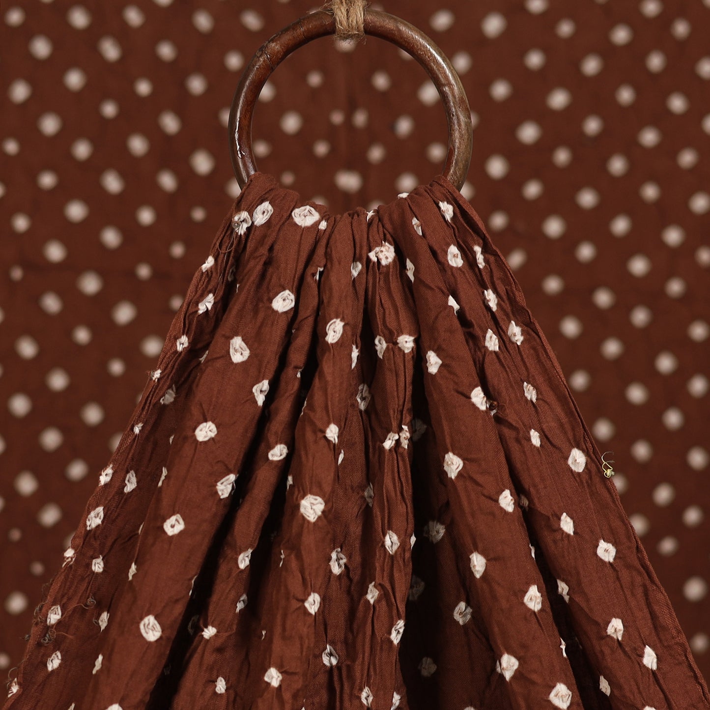 Brown - Kutch Tie-Dye Cotton Bandhani Fabric 02