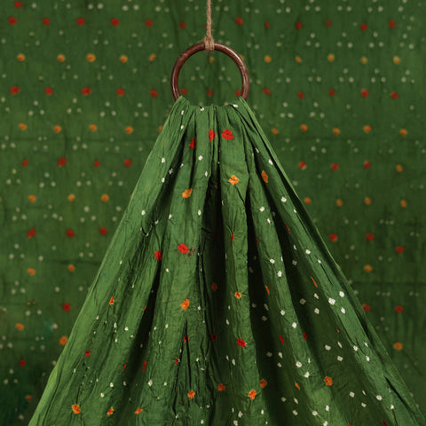 Green - Kutch Tie-Dye Cotton Bandhani Fabric 03