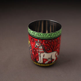 Odisha Pattachitra Handpainted Stainless Steel Glass 15