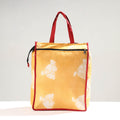 Orange Handmade Shibori Tie-Dye Cotton Shopping Bag