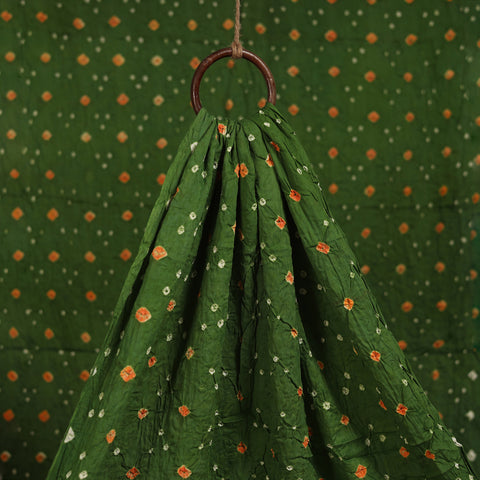 Green - Kutch Tie-Dye Cotton Bandhani Fabric 04   2026/128-1 4