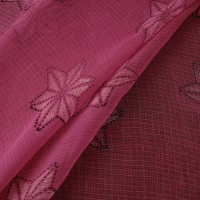 Pink - Akola Hand Block Print Kota Doria Cotton Fabric 07