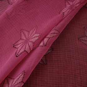 Pink - Akola Hand Block Print Kota Doria Cotton Fabric 07