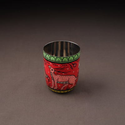 Odisha Pattachitra Handpainted Stainless Steel Glass 17