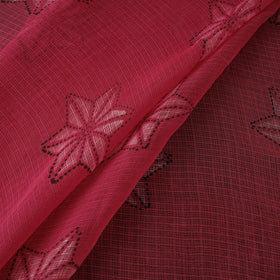 Pink - Akola Hand Block Print Kota Doria Cotton Fabric 07