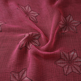 Pink - Akola Hand Block Print Kota Doria Cotton Fabric 07