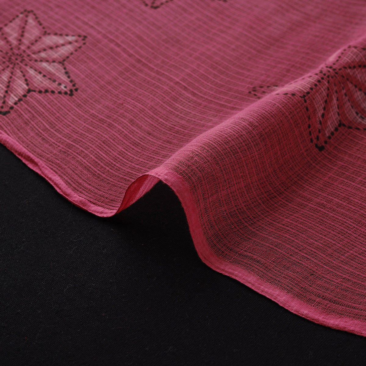 Pink - Akola Hand Block Print Kota Doria Cotton Fabric 07