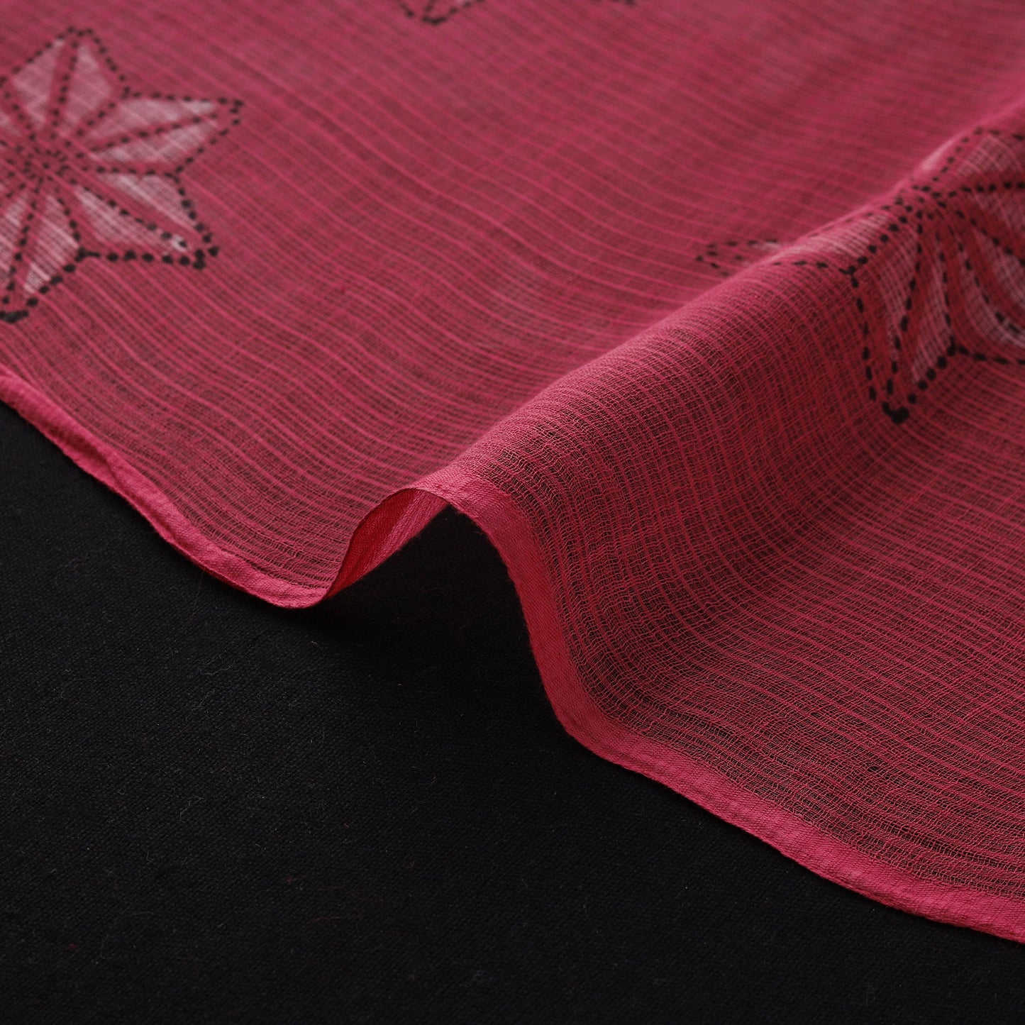 Pink - Akola Hand Block Print Kota Doria Cotton Fabric 07