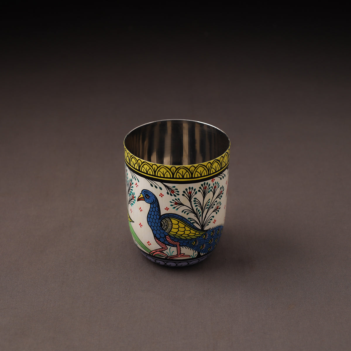 Odisha Pattachitra Handpainted Stainless Steel Glass 18