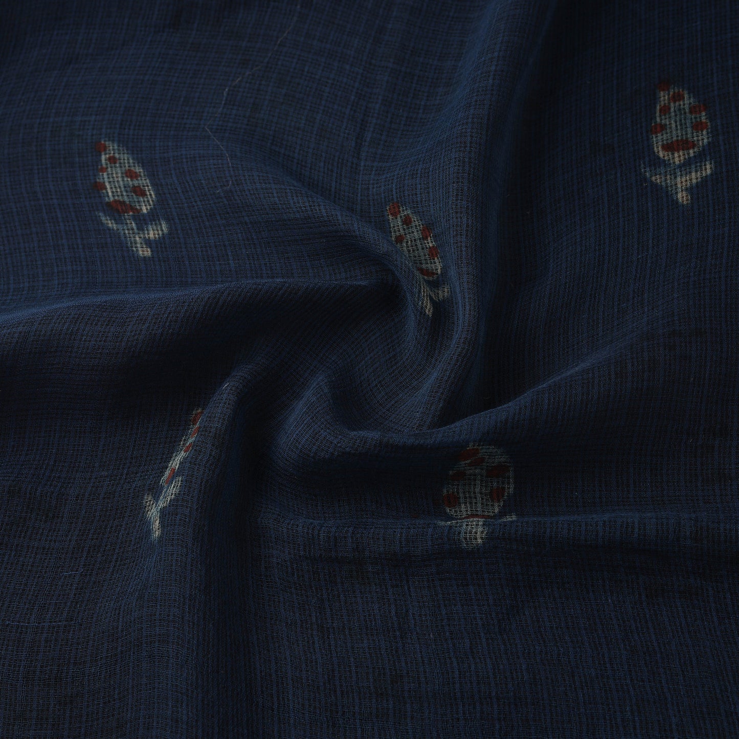 Blue - Akola Hand Block Print Kota Doria Cotton Fabric 03