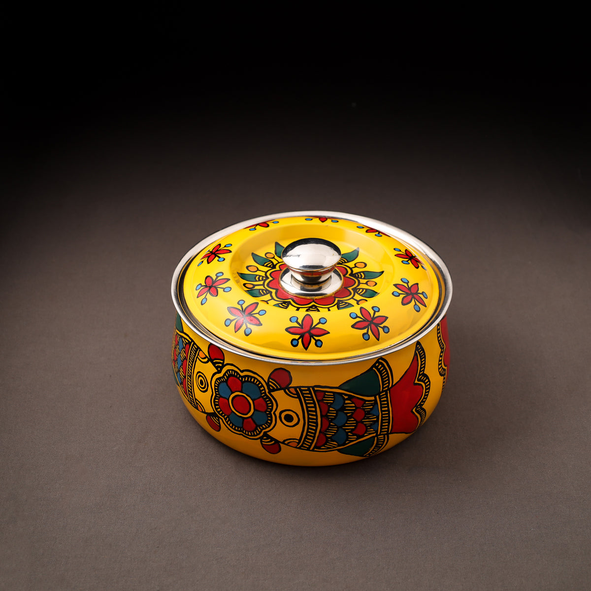 Bengal Patua Handpainted Stainless Steel Casserole 17