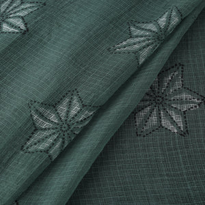 Green - Akola Hand Block Print Kota Doria Cotton Fabric 04