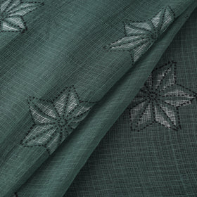 Green - Akola Hand Block Print Kota Doria Cotton Fabric 04