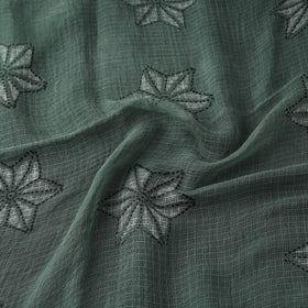 Green - Akola Hand Block Print Kota Doria Cotton Fabric 04