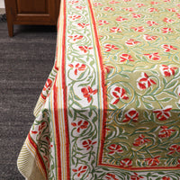 Green - Pure Cotton Double Sanganeri Print Bed Cover Set 11