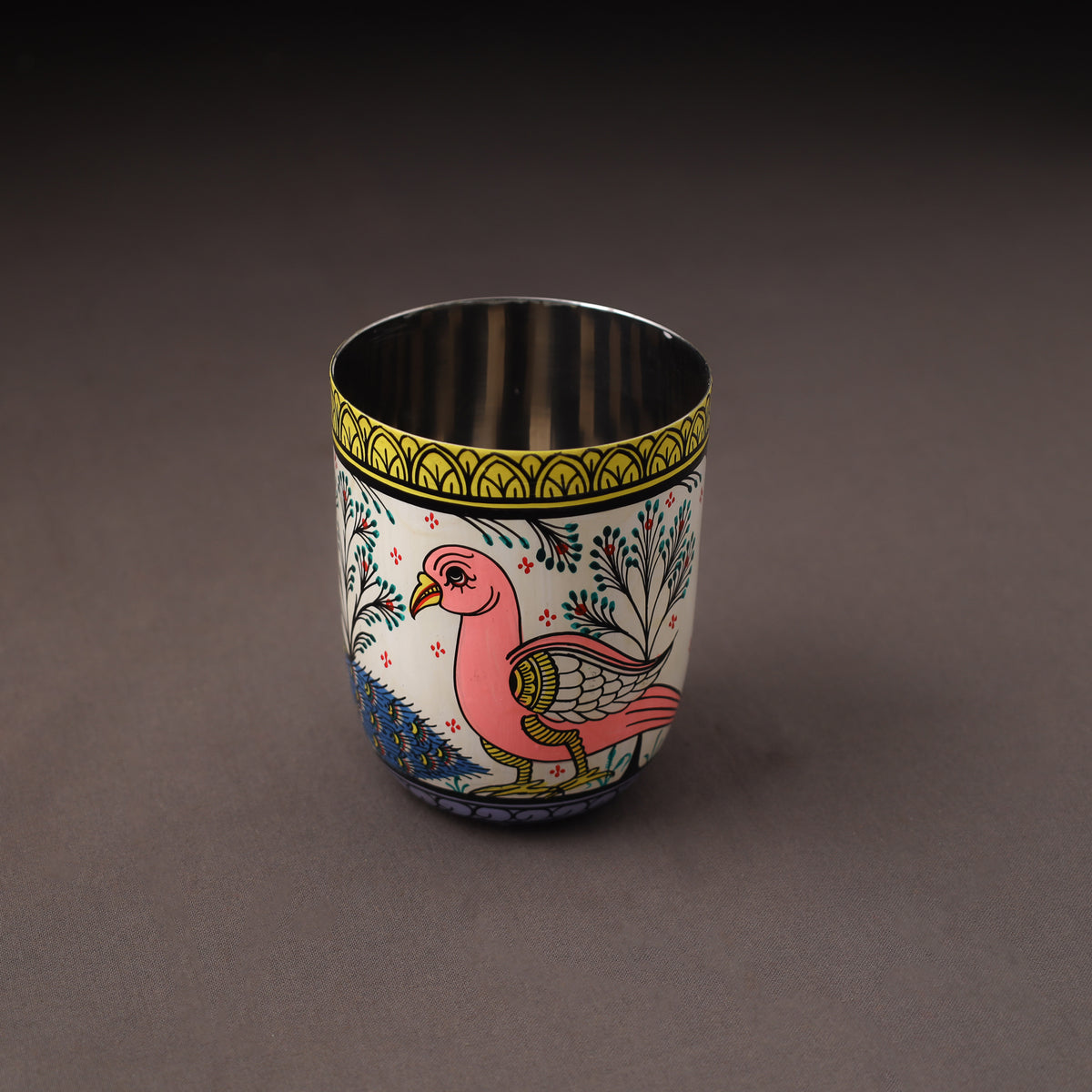 Odisha Pattachitra Handpainted Stainless Steel Glass 22