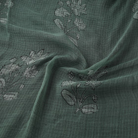 Green - Akola Hand Block Print Kota Doria Cotton Fabric 06