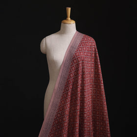 Bagh Hand Block Print Pure Handwoven Merino Wool Natural Dyed Fabric 01