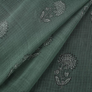 Green - Akola Hand Block Print Kota Doria Cotton Fabric 08