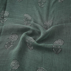 Green - Akola Hand Block Print Kota Doria Cotton Fabric 08