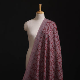 Bagh Hand Block Print Pure Handwoven Merino Wool Natural Dyed Fabric 03