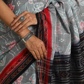 Buy Grey Ikat Handloom Cotton Sambalpuri Saree