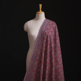 Bagh Hand Block Print Pure Handwoven Merino Wool Natural Dyed Fabric 06