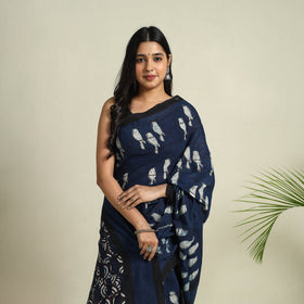  Blue Bindaas Art Natural Dyed Cotton Block Print Saree