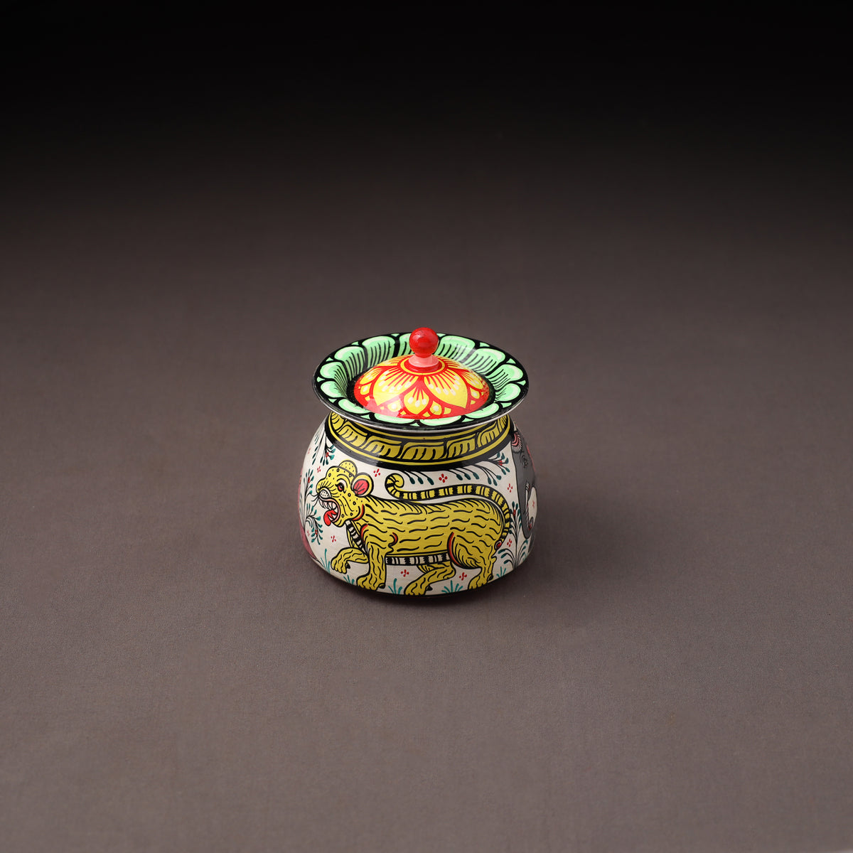 Odisha Pattachitra Handpainted Stainless Steel Ghee Pot 25