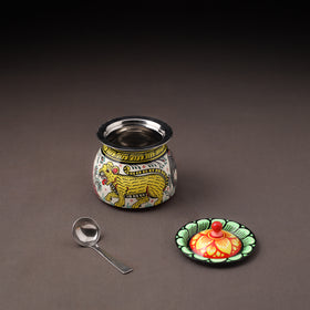 Odisha Pattachitra Handpainted Stainless Steel Ghee Pot 25