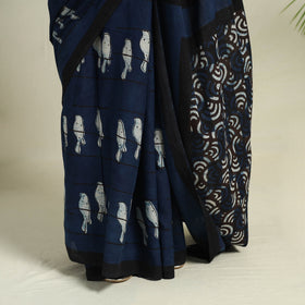  Blue Bindaas Art Natural Dyed Cotton Block Print Saree