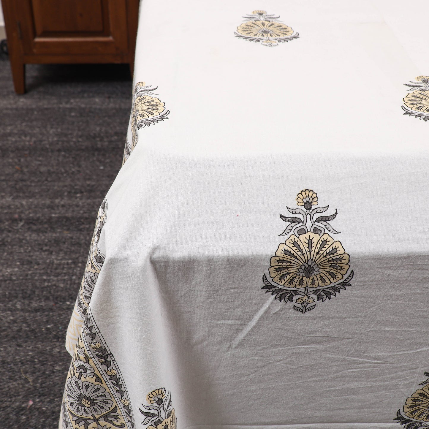 White - Pure Cotton Double Sanganeri Print Bed Cover Set 15