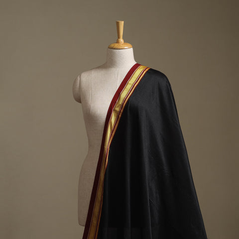 Black - Karnataka Weave Cotton Khun Fabric 02