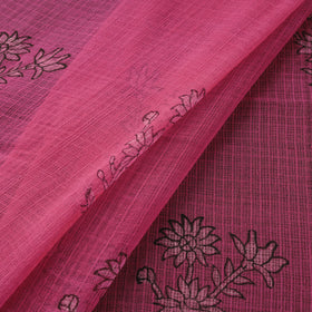 Pink - akola hand block print kota doria cotton fabric 11