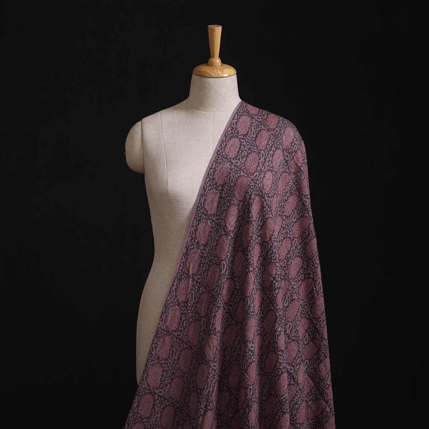 Bagh Hand Block Print Pure Handwoven Merino Wool Natural Dyed Fabric 11