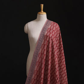 Bagh Hand Block Print Pure Handwoven Merino Wool Natural Dyed Fabric 05