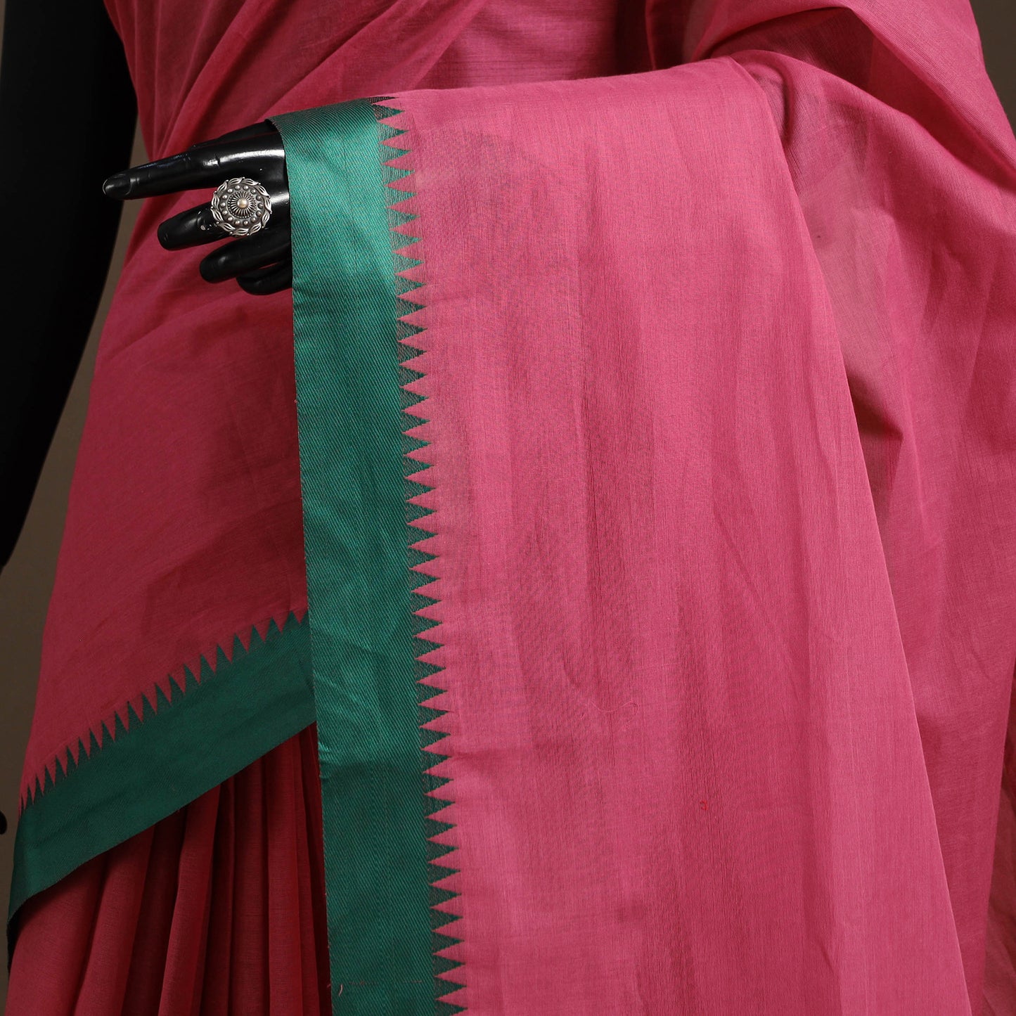 Pink - kandangi chettinad cotton saree with border 68