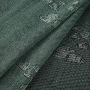 Green - Akola Hand Block Print Kota Doria Cotton Fabric 14