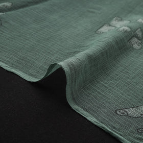 Green - Akola Hand Block Print Kota Doria Cotton Fabric 14