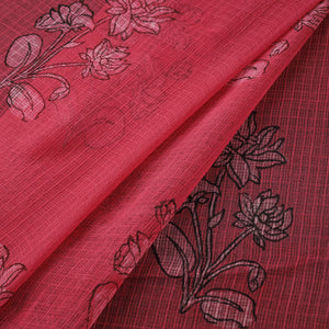 Pink - Akola Hand Block Print Kota Doria Cotton Fabric 15