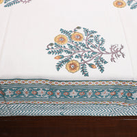 White - Pure Cotton Double Sanganeri Print Bed Cover Set 16