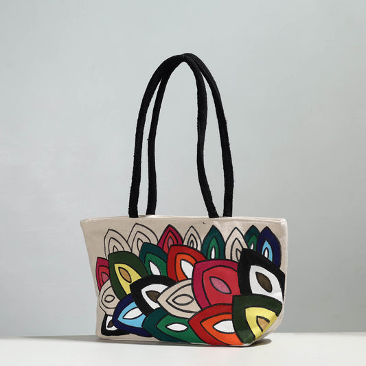 Handpainted Canvas Cotton Shoulder Bag