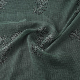Green - Akola Hand Block Print Kota Doria Cotton Fabric 16