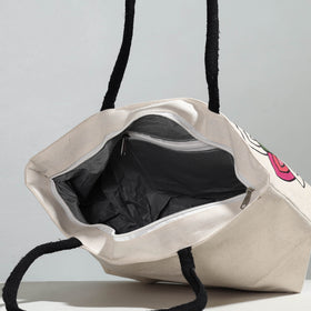 Multicolor Leaves Canvas Cotton Handpainted Shoulder Bag