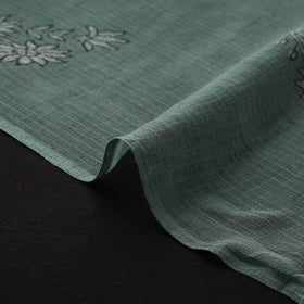Green - Akola Hand Block Print Kota Doria Cotton Fabric 16