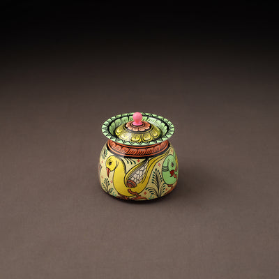 Odisha pattachitra handpainted stainless steel ghee pot